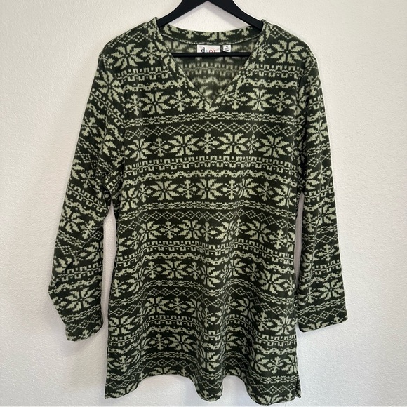 Dia & Co Hunter Green Snowflake Sweater – Size XL - Picture 1 of 5